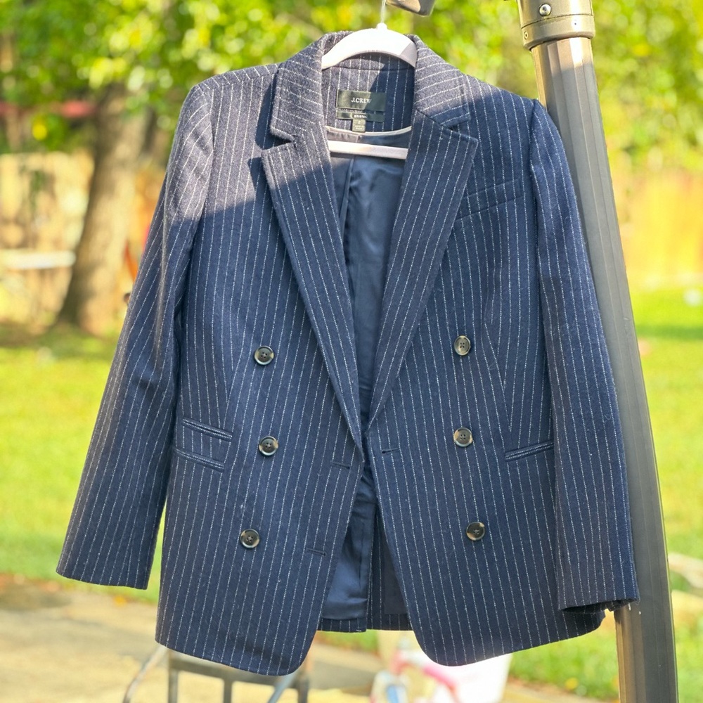 J Crew wool Bristol Blazer in Pinsttripe